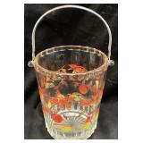 FRUIT DECORATED ICE BUCKET, 6in H