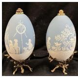PAIR OF VTG. FABERGE STYLE HAND DECORATED