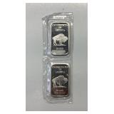 2 SILVER BUFFALO INGOTS
