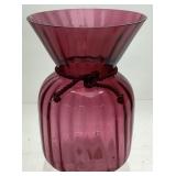 PILGRIM CRANBERRY GLASS VASE, 8in H