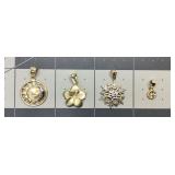 (4) 14K GOLD PENDANTS 3.91 GRAMS