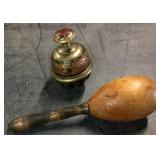 (2) VTG. INDIAN BRASS ELEPHANT CLAW BELL USED ON