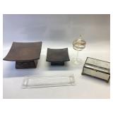 VINTAGE BEVELED MIRRORED GLASS KEEPSAKE BOX,