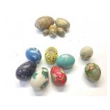 VINTAGE HAND PAINTED EGGS, WORLD MAP NESTING EGG