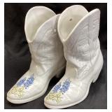 PAIR OF FRANKOMA TEXAS BLUEBONNETS COWBOY BOOT