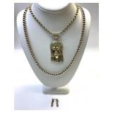 STERLING SILVER NECKLACES AND EARRINGS WITH GOLD