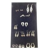 VINTAGE STERLING SILVER EARRINGS 43 TOTAL GRAMS