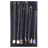 STERLING SILVER CHAINS WITH BLACK ONYX,