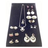 VINTAGE STERLING SILVER EARRINGS 73.78 TOTAL GRAMS