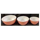 (3) VTG. PYREX MIXING BOWLS