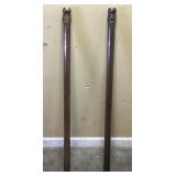 2 VINTAGE REVERE RED BRASS STANCHION, BOLLARD