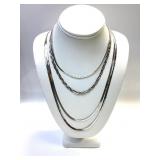4 STERLING SILVER NECKLACES
