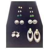 LARGE VINTAGE STERLING SILVER EARRINGS AND