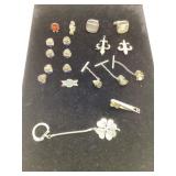 STERLING SILVER CUFF LINKS AND TIE PINS 45.45