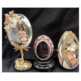(3) VTG. FABERGE STYLE HAND DECORATED DIORAMA