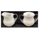 1953 FENTON SILVER CREST MILK GLASS CREAMER &