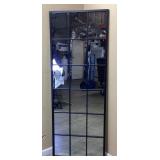 BLACK WINDOWPANE FLOOR MIRROR