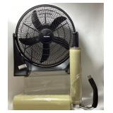 PELONIS BOX FAN & 2 STRETCH WRAP ROLLS w HANDLE