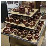 CHOICE HULL POTTERY BROWN DRIP TABLEWARE