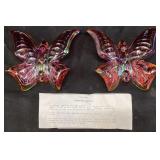 PAIR OF FENTON 1989 RUBY CARNIVAL GLASS