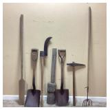 7) ANTIQUE AND PRIMITIVE HAND TOOLS, MINERS PICK