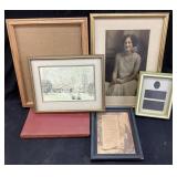 ASSORTED PRINTS & FRAMES, PASTEL HOME OF