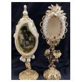 (2) VTG. FABERGE STYLE HAND DECORATED BEADED