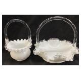 1950 & 1965 FENTON SILVER CREST MILK GLASS