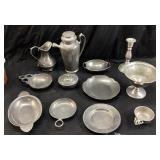 ASSORTED VTG. PEWTER TABLEWARE, WOODBURY, FEIN