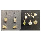 VINTAGE 14k GOLD EARRINGS AND PENDANTS