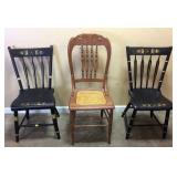 (3) HARTWIG AND KEMPER CHAIR w 2 VTG. BLACK CHAIRS