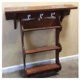 COAT AND HAT RACK & HANGING WALL SHELF