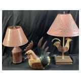 (3) VTG. TINNERS REVERE WILLOW PUNCHED LAMP,