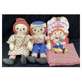VTG. RAGGEDY ANNE & ANDY DOLLS, STRAWBERRY