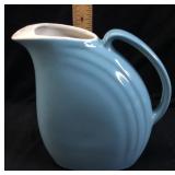 HALL POTTERY NORA BLUE ART DECO PITCHER