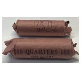 2) ROLLS OF WASHINGTON QUARTERS 1776-1976