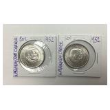 2) 1952 WASHINGTON CARVER, BOOKER T WASHINGTON 50C