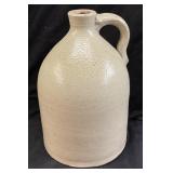 ANTIQUE SALT GLAZED STONEWARE JUG, 9in H