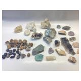 RAW GEMSTONES, SELENITE, MICA, TREMOLITE, AND