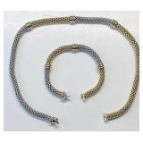 FOPE 18K TWO TONE CHAIN AND BRACELET 103.35 GRAMS