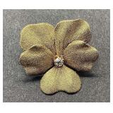 ANTIQUE CRANE AND THEURER VTG 14k DIAMOND BROOCH