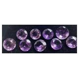 (9) NATURAL AMETHYST LOOSE GEMSTONES, 41.0cts