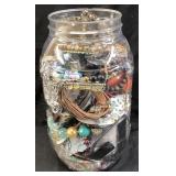MYSTERY JAR OF ASSORTED COSTUME JEWELRY
