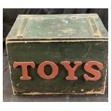 ANTIQUE F.S. WERTZ & CO WOOD CRATE REPURPOSED TOY