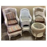 PENNSYLVANIA HOUSE WHITE WICKER PATIO SET,