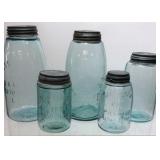 (5) ANTIQUE MASONS FRUIT JARS PATENT NOV 30th,