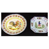 (2) VTG. HAND PAINTED HENRIOT QUIMPER FRENCH