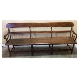 ANTIQUE AMERICAN COLONIAL FARMHOUSE DEACONï¿½S BENCH