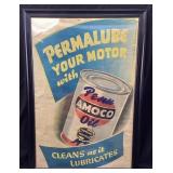 VTG. AMOCO PERMALUBE MOTOR OIL ADVERTISING POSTER