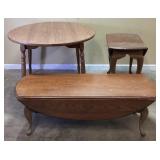 (3) VTG. WOOD TABLES, COLONIAL STYLE KITCHEN
